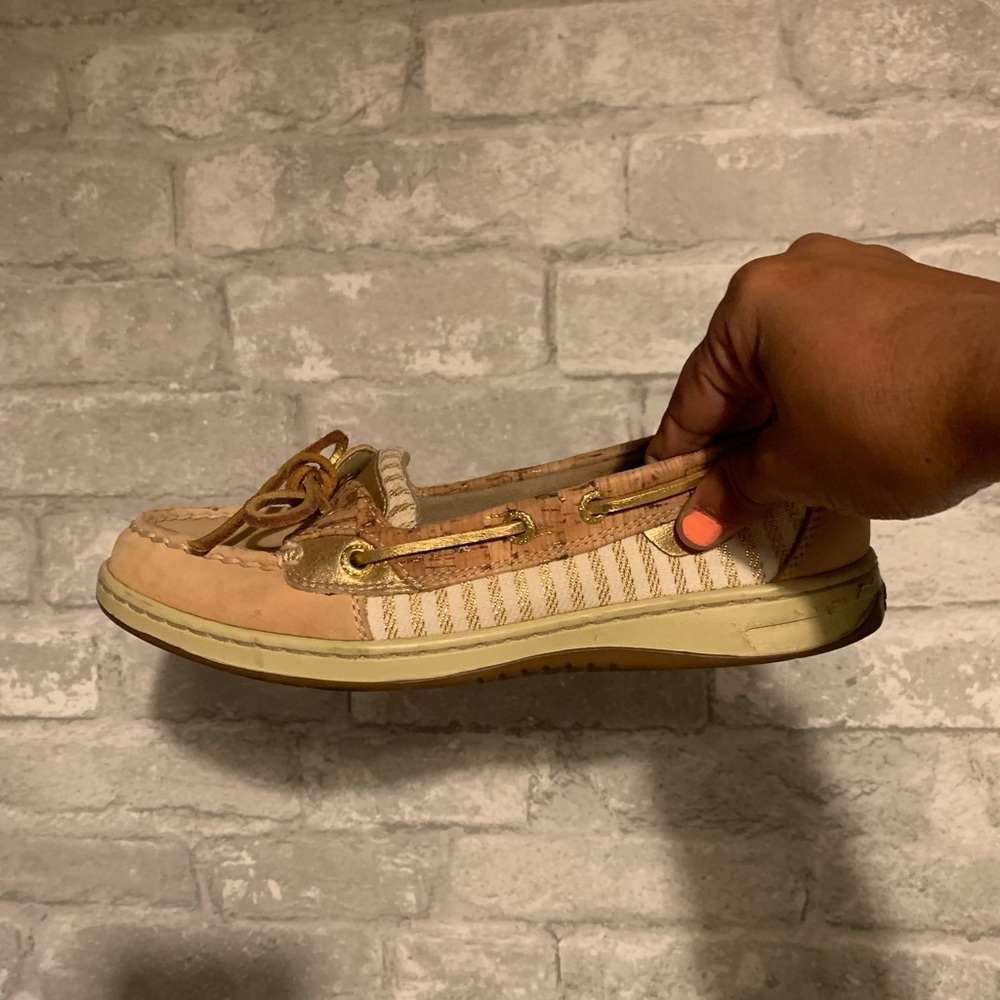 Gold and tan Sperry Top Slider size 7 - Picture 8 of 8